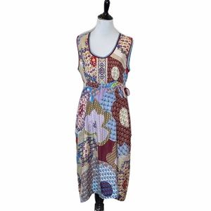 Johnny  Was Silk Patchwork Embroidery Dress Size Small